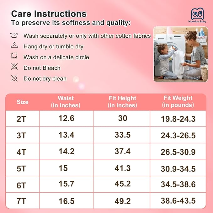 MooMoo Baby Girls Potty Training Underwear 2 Packs Cotton Diaper Skirt for Potty Training Absorbent