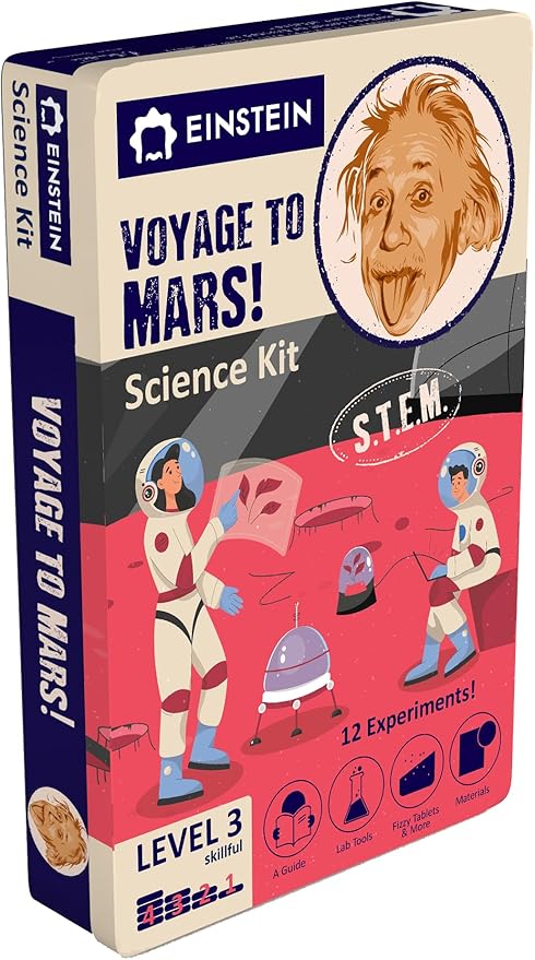 Einstein’s “Voyage to Mars Science Kit for Kids. STEM for Boys & Girls Aged 8 and Above. 12 Exciting Experiments Inside. Detailed Picture Guide Included.