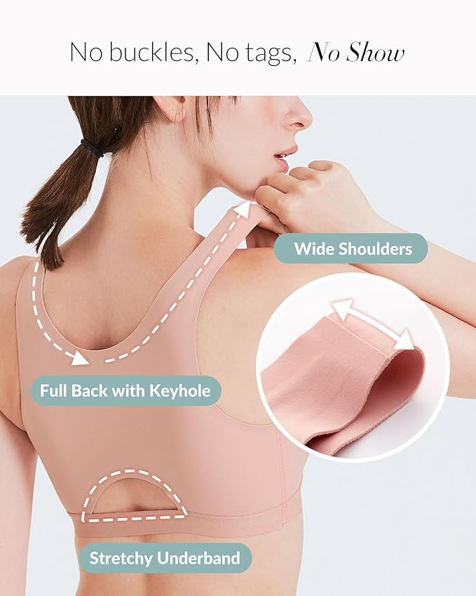 Mamaway Silky Crossover Nursing Maternity Wireless Bra, Smooth, Soft, Cooling, No Buckle, No Show for Sleeping Breastfeeding