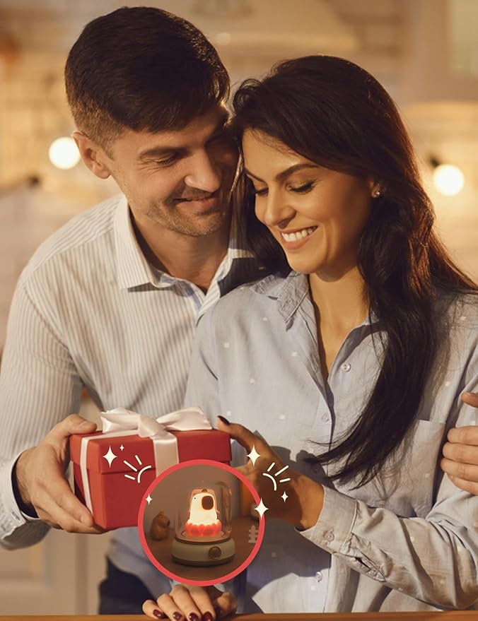 Lucky Capybara Night Light, Cute Lamp and Cozy Lighting,Rotate to Adjust Brightness,Rechargeable Night Light for Kids,Capybara Gift,Cute Stuff Gifts for Children,Lucky Capybara Bring Good Luck