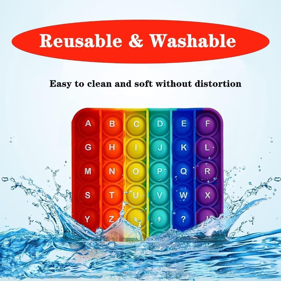 Alphabet Poppers (2 Pack) Fidgety Toy, ABC Letter Learning & Educational Popper Uppercase Lowercase Matching Game, Stress Relief Sensory Popping Game, Preschool Montessori Toy for Classroom