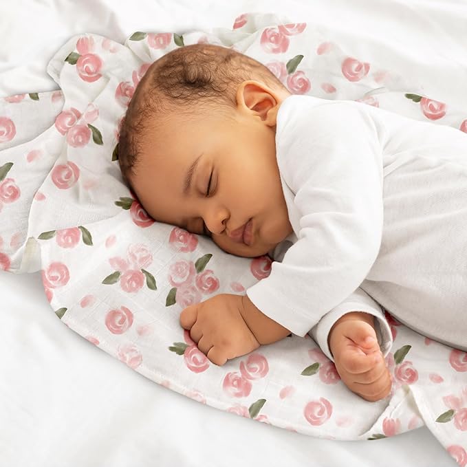 Muslin Baby Burp Cloths, Large 27 x 27 Inches Burping Cloths for Newborn Girls Boys, 6 Pack Baby Burp Rags Towel and Washcloths for Infant (Gentle Colors)