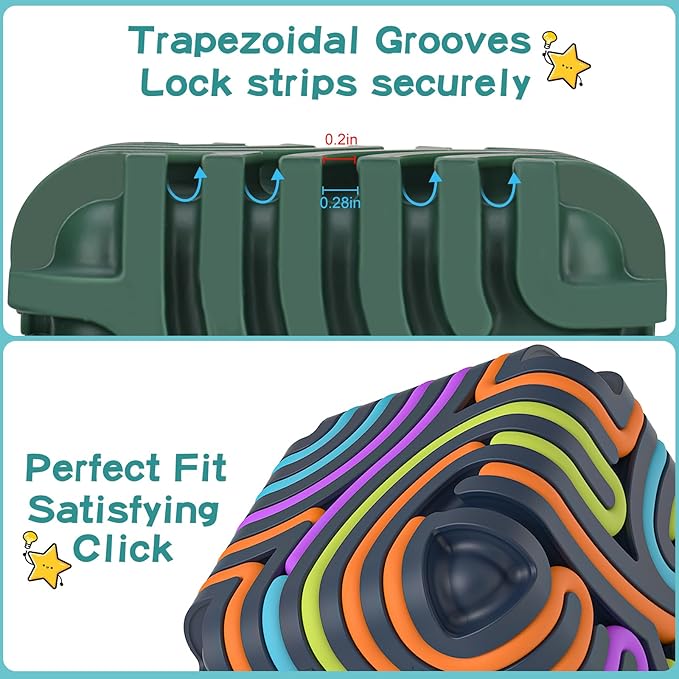 Sensory Toys for Kids with Autism & Autism Sensory Products - Upgraded 3D Silicone Fidget Cube & Activity Board for Kids & Adults, ADHD & Anxiety Relief, FDA Food Grade Quiet Travel Toys with Pouch