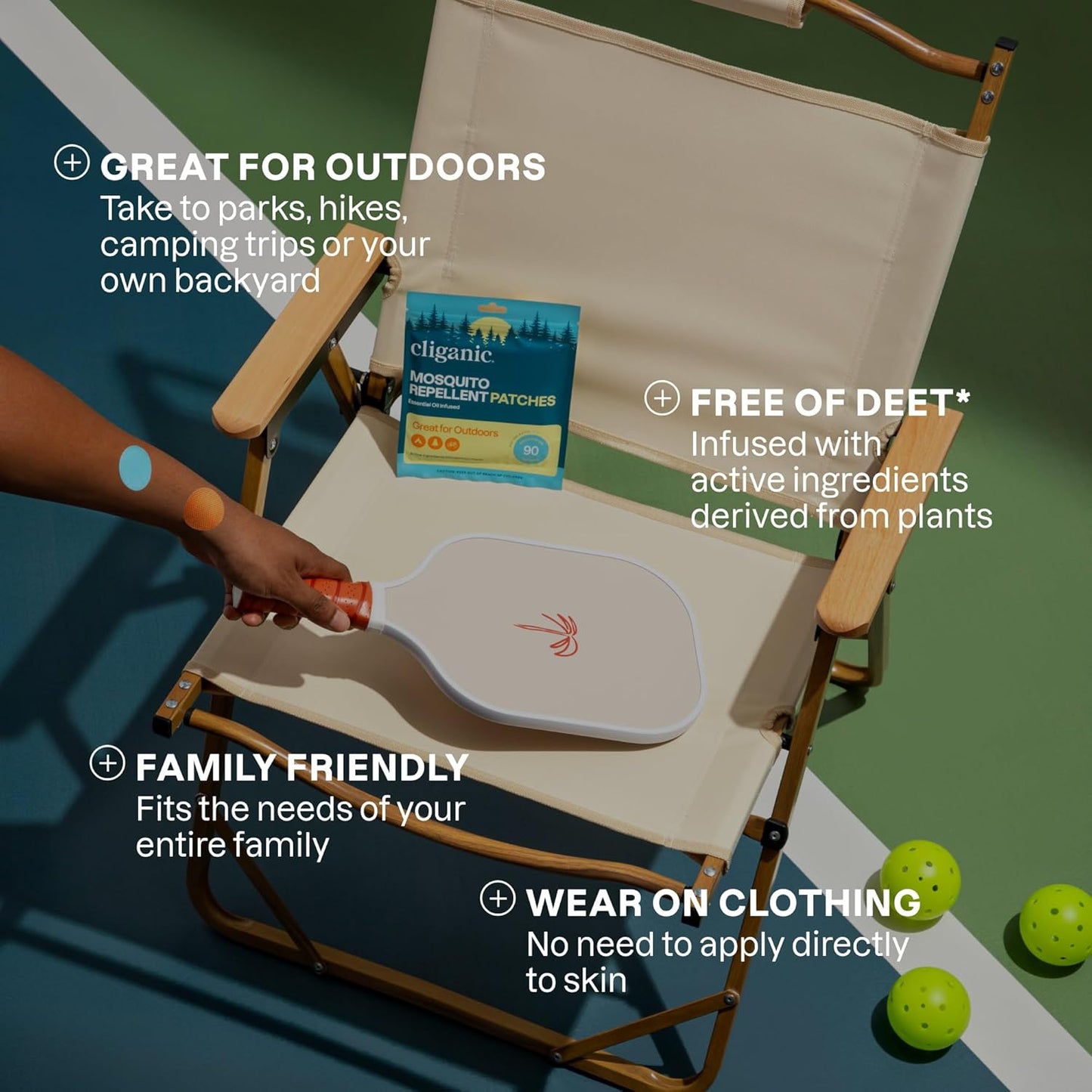 Cliganic Mosquito Repellent Stickers (360 Pack) - Patches for Kids & Adults, Natural DEET-Free, Citronella Essential Oil Infused