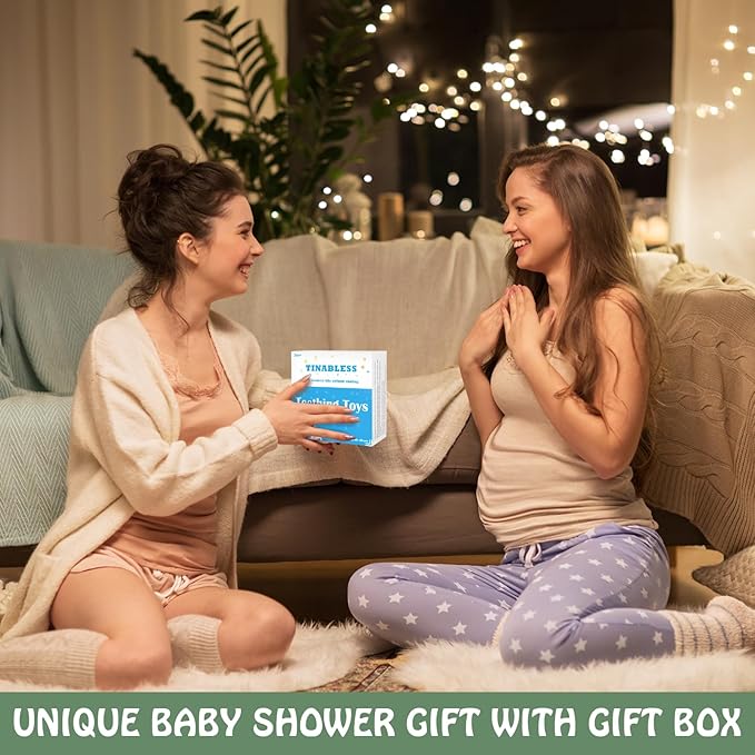 Baby Teething Toys for 0-6 6-12 Months (5 Pack) - Tinabless Food Grade Silicone Teething Mitten&Teething Relief Toys Set, BPA-Free, Freezer Safe for Infants and Toddlers, Silicone Baby Teethers(Green)