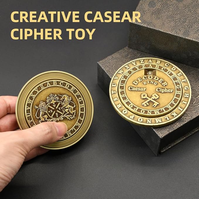 VIGIamy Fidget Toys Adults Brain Teaser Puzzles Fidget Spinners Metal Anxiety Stress Relief Toy Mind Puzzles Escape Room Game ADHD Autism Fidget Birthday Gift Gadget for Men Office Desk Toy (Brass)