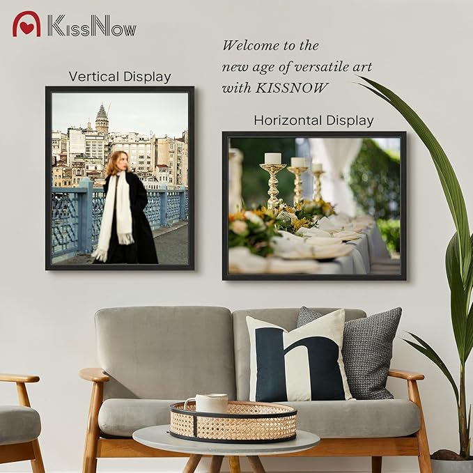 24x30 Poster Frame 2 Pack, Black Solid Wood, Wall Gallery Picture Frame