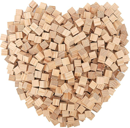 1000 PCS Premium 0.79 Inch Wooden Cubes, Natural Pine Wood Cubes for Crafts, Wood Blocks Ready for Artistic DIY Projects-Unleash Creativity with Blank Wood Blocks