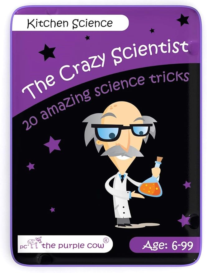 The Purple Cow The Crazy Scientist Tricks Card Set, Kitchen Science, Educational Games for Young Kids 6 Years and Older, Instructions Inside – Amazing STEM Learning