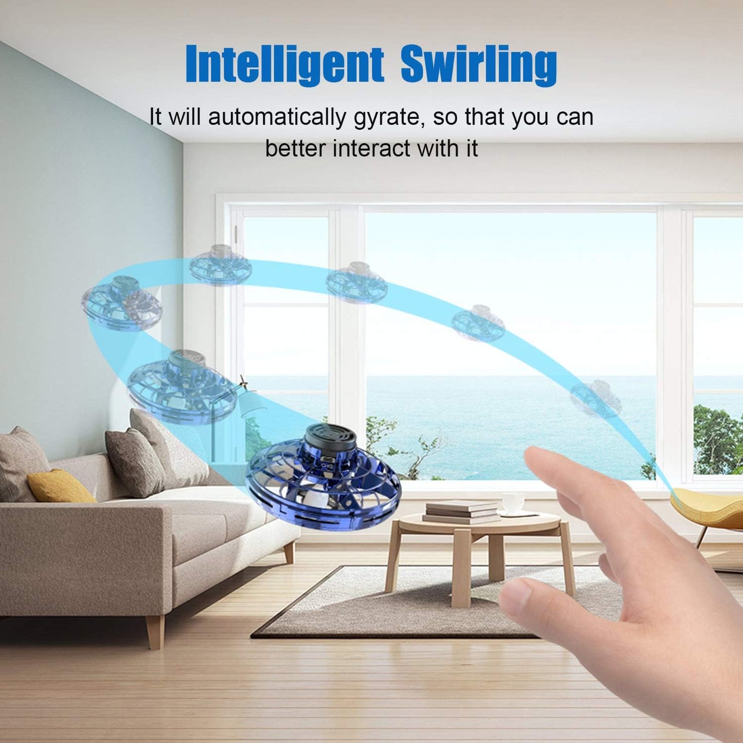 Cool Kids Light Up Toys,FLYNOVA Hand Operated UFO Drones,Mini Flying Orb with Lights,Hover Boomerang Fidget Spinner,Christmas Birthday Gifts For Boys Girls Teen 8 9 10 11+ Indoor Outdoor Fun Thing