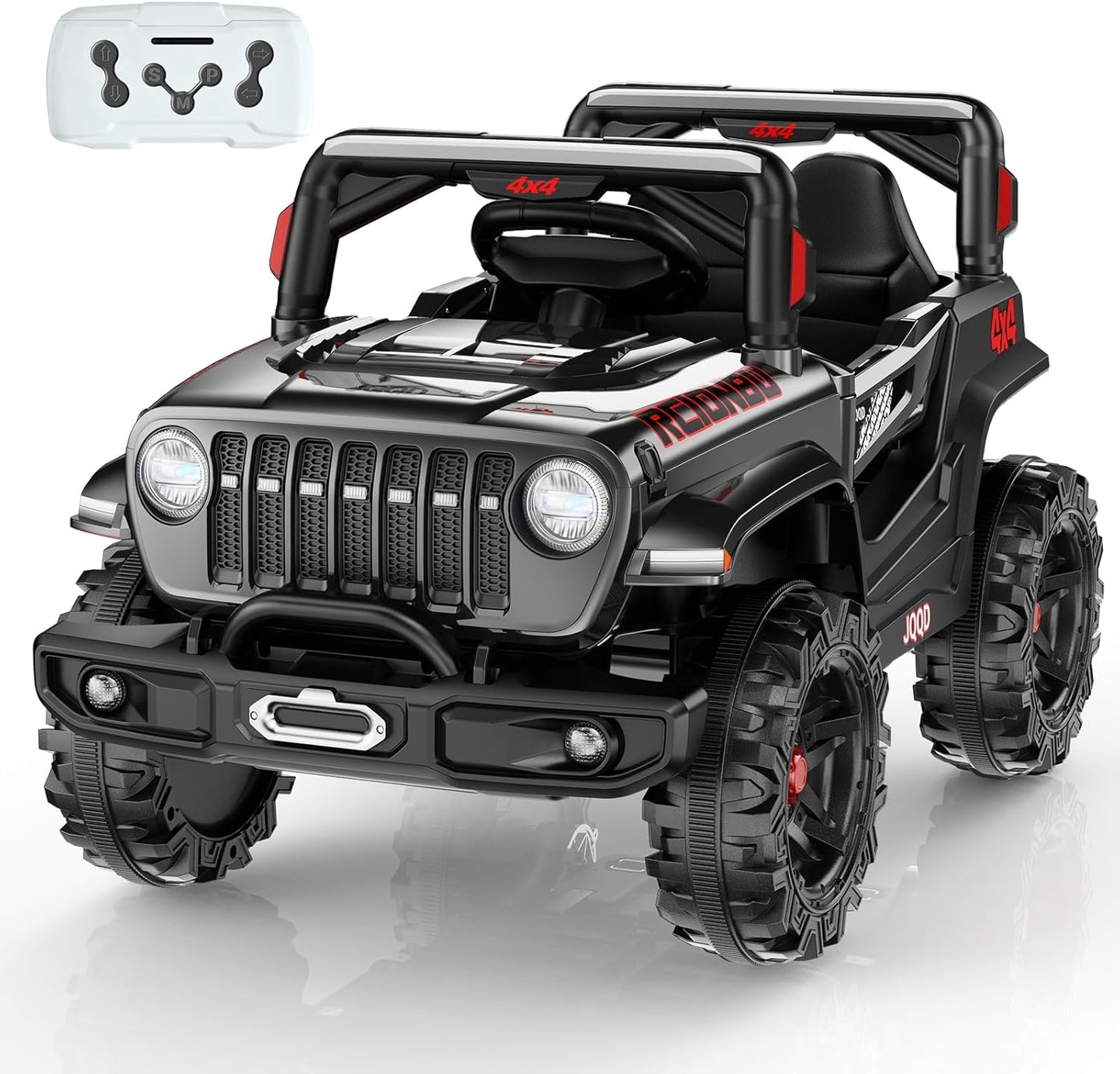 SEALIGHT 12V Kids Ride On Car Truck w/Parent Remote Control, Children Ride On Toy Toddler Electric Vehicle with Double Doors/Safety Belt/LED Lights/Music Player/Bluetooth