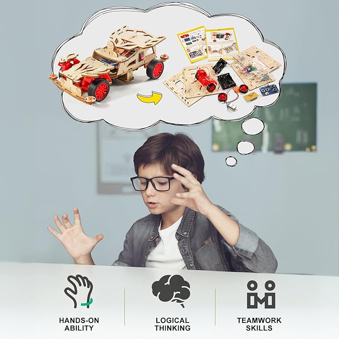 STEM Kits for Kids Age 8-10, STEM Toys for Boys 8-12, Remote Control Model Car Building Kits, Wood 3D Puzzles 8-13, Science Crafts Projects, Gifts for 8 9 10 11 12 13 14 Year Old Teen Boys Girls