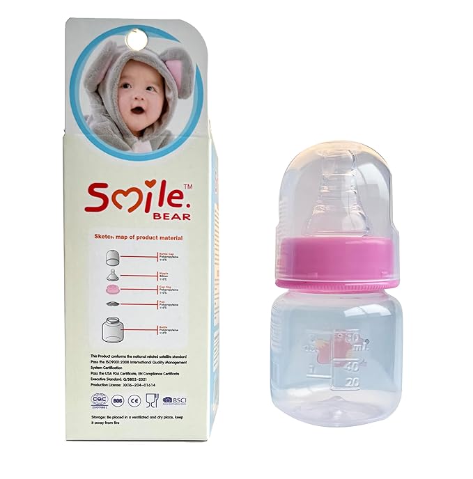 4-Pack Anti-Colic Baby Bottles for Newborns, 2oz (60ml) | BPA-Free, Breastfeeding Transition, Vented for Gas & Colic Relief | Ideal for Baby Registry
