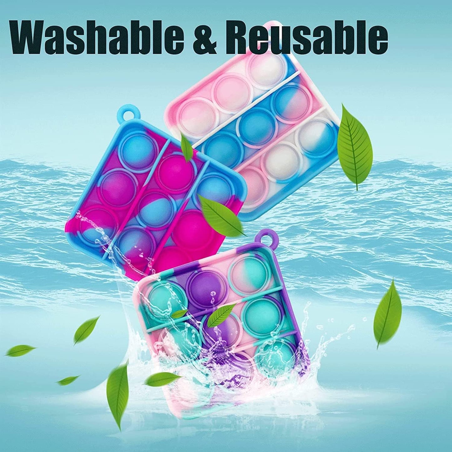 80 pcs Random Color Mini Squeeze Pop Bubble Fidget Sensory Toys, Mini Keychain Wrap Small Relieve Anxiety Stress Toy, Pop Bulk Silicone Classroom Prize for Kids Adult Party Gift