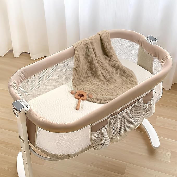 lulumoon Muslin Bassinet Sheets for Baby: Soft Bedside Sleeper Bassinet Fitted Sheets for Boys and Girls