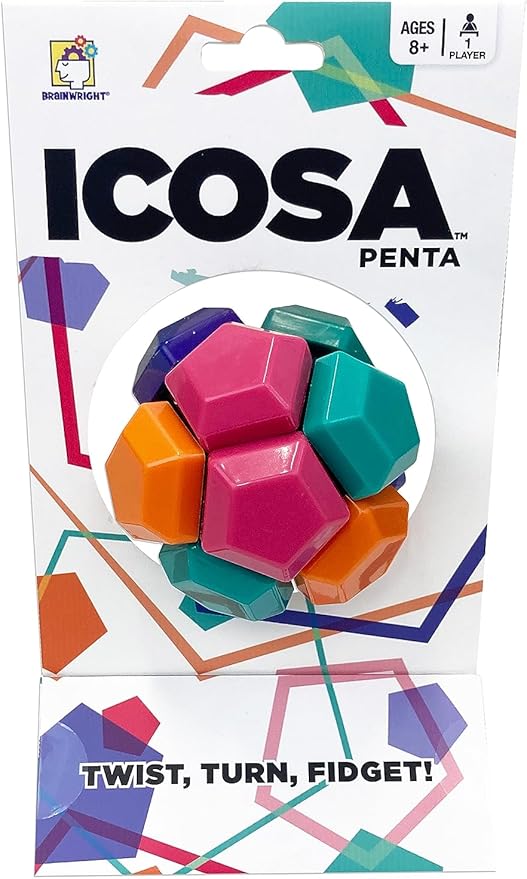 Brainwright - Icosa Penta - The Atomic Fidget Ball - Twist, Turn, Fidget! - Fidget Toy for Kids and Adults - Ages 8 and Up