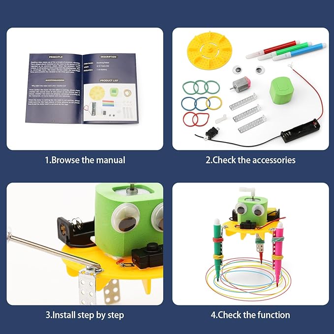 STEM Robotics Kits for Kids Science Kits Ages 5-7 6-8 8-10 8-12, Build A Engineering Robot Building Toys Science Experiments Projects, STEM Toys Activities for Boys Girls Age 8-12