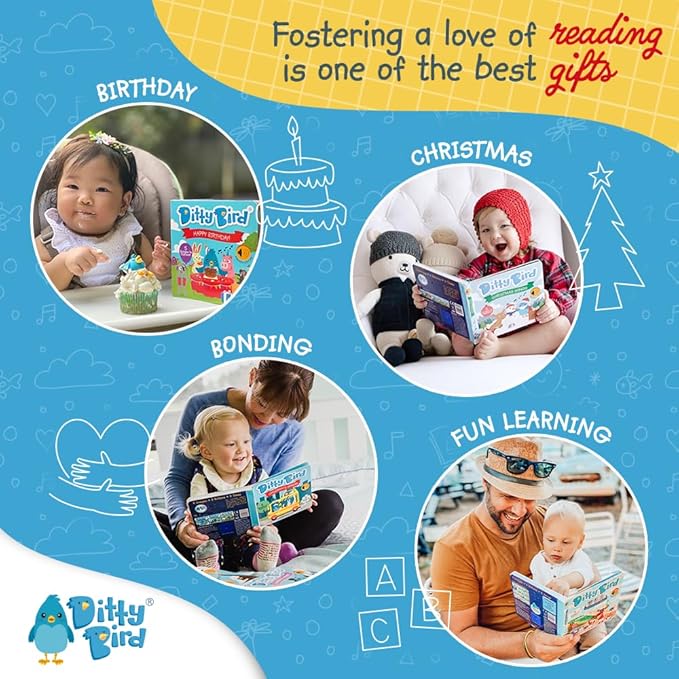 Ditty Bird Safari Book for Toddlers | Realistic Animal Sound Book | Interactive Safari Board Books for Toddlers 1-3 | Sensory, Musical Books for Animal Lovers | Sturdy Nursery Rhyme Toys for Baby