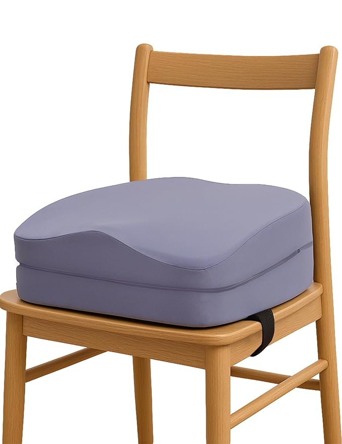 Babelio 2-in-1 Ergo-Designed Booster Seat for Kitchen Chair, Promote Proper Upright Posture, Toddler Booster Seat for Dining Table, Removable & Washable Cover, for 18 Months to 5 Years, Dark Grey