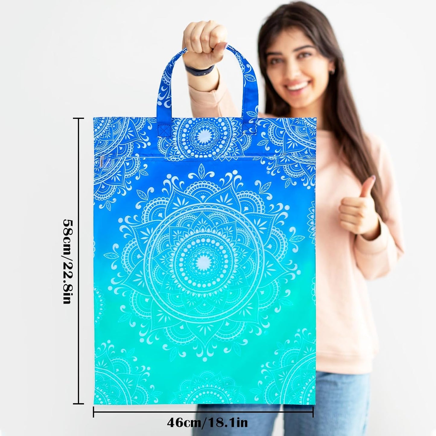 2 Pcs Large Travel Laundry Bags - Waterproof with Handle, Washable Dirty Clothes Bags for Travel, Wet & Dry, Gym, Swimming Pool, College Dorm