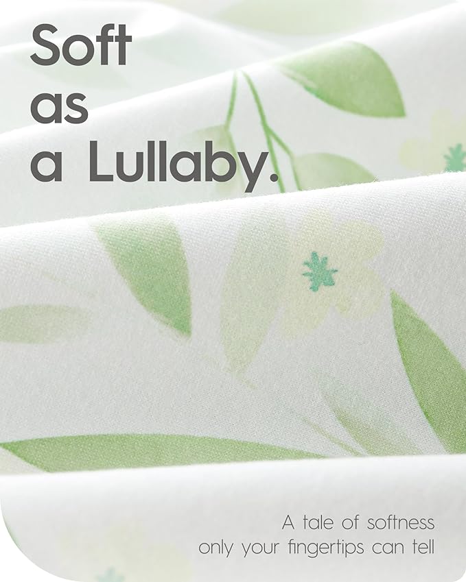 Changing Pad Cover for Girls Boys, TotBasic Premium Soft Boho Changing Table Covers, Stretchy Jersey Changing Table Sheets - Fits All Standard Changing Tables - 2 Pack (Sage Green&Botanical Leaf)