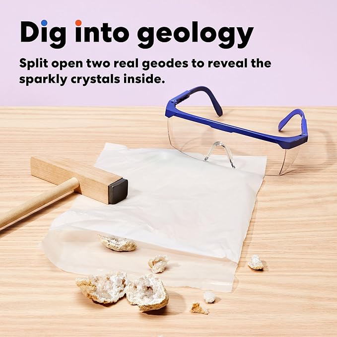 KiwiCo Volcano Science Kit for Kids Age 5 to 8 – STEM Science Kit & Educational Toy with Rock & Mineral Exploration, Real Geodes, Magnifying Lens, Display Case & Eruption Experiment