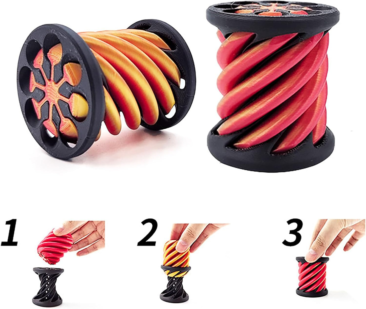 2Pcs Impossible Cone, Spiral Cone Fidget Toy 3D Printed Spiral Fidget Toys Impossible Pyramid Passthrough Sculpture, Mini Cones Pass Through Pyramid Fidget Toy for Stress and Anxiety Relaxing