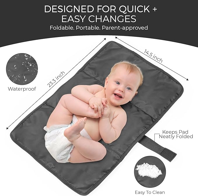 A + S Luxxe Diaper Bag Tote – Stylish, Large Baby Bag with Stroller Straps, Insulated Pockets, Changing Mat & Waterproof