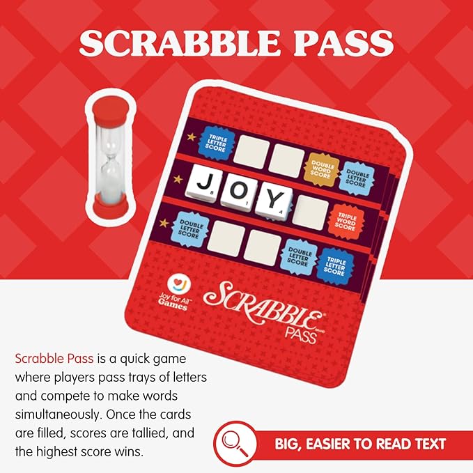 Joy for All Senior Word Games - Classic Scrabble & Bingo - Easy to Read & Grip - Board Games for Elderly Adults, Orange