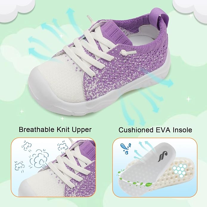 JIASUQI Toddler Shoes for Boys Girls Slip on Sneakers Wide Toe Walking Shoes Toddler Sock Shoes