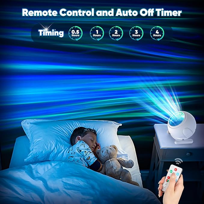Northern Lights Projector, Aurora Projector with Timer and Remote, Night Light Projector for Kids Room, Room Decor, Christmas Gifts for Adults Teens