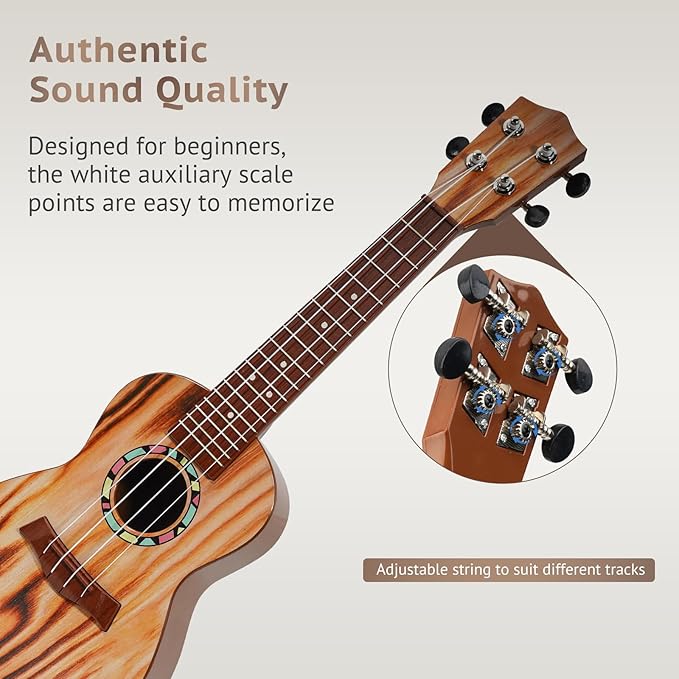 Raimy Kids Guitar Ukulele - 21in Ukulele Guitar Toys for Kids Ages 3 4 5 6 7+ Year Old Boys Girls Simulated Sound Quality Music Instruments Learning Education (Yellow)