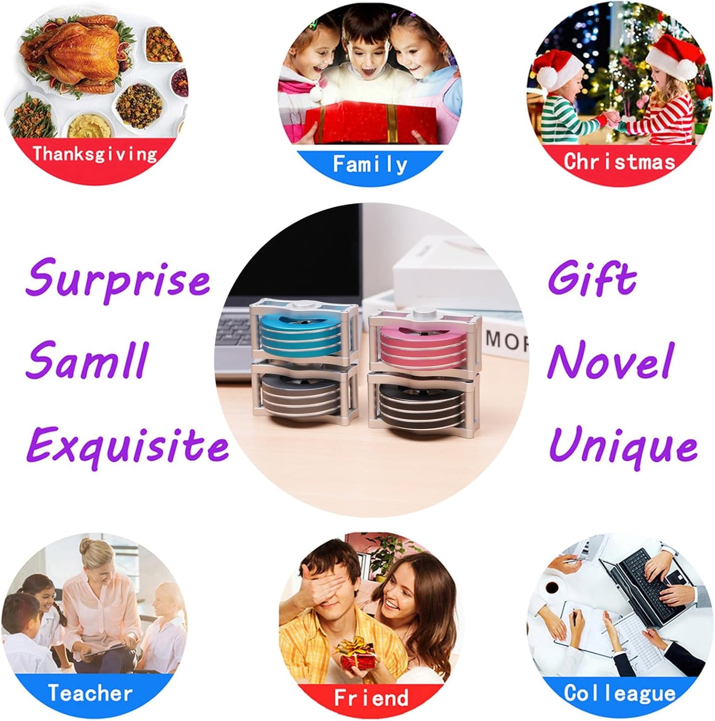 Desk-Kinetic-Toys Cool-Gadgets for Fidget: 20Mins Spinning-Tops, Cool-Stuff Figet Game for Adult Teen Children Kid, Optical-Illusion Stress Relief Gifts for Man Women Office School Home Christmas