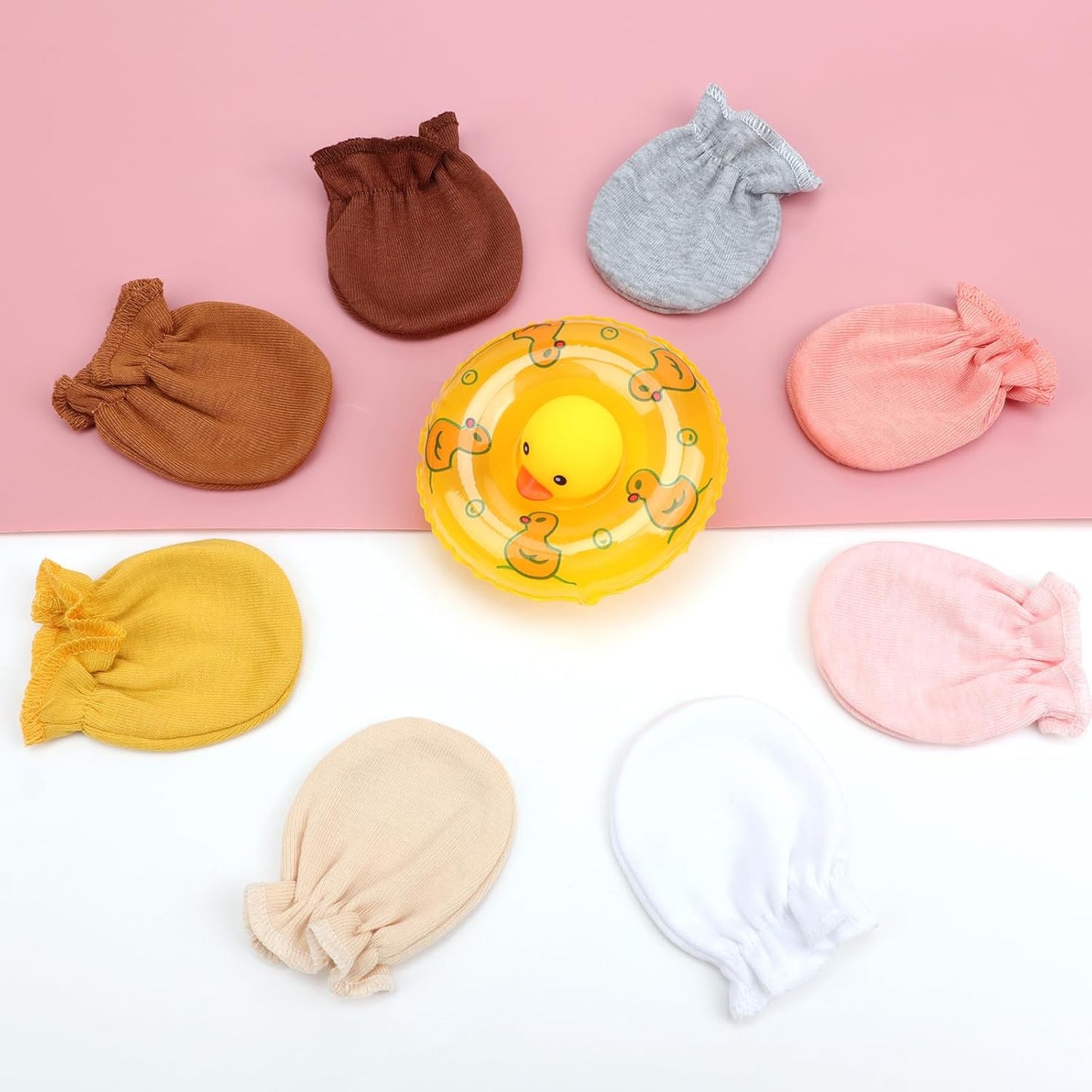 Newborn Baby Mittens No Scratch Cotton Elastic Wrist Gloves Infant Toddler Mittens for Baby Boy Girl 0-6 Months