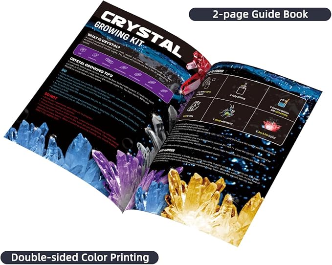 Crystal Growing Kit for Kids, Blue DIY Crystal Science Experiment Set, Grow Your Own Crystals, STEM Educational Chemistry Kit for Boys & Girls Ages 6-12, Fun Science Lab Gift for Kids