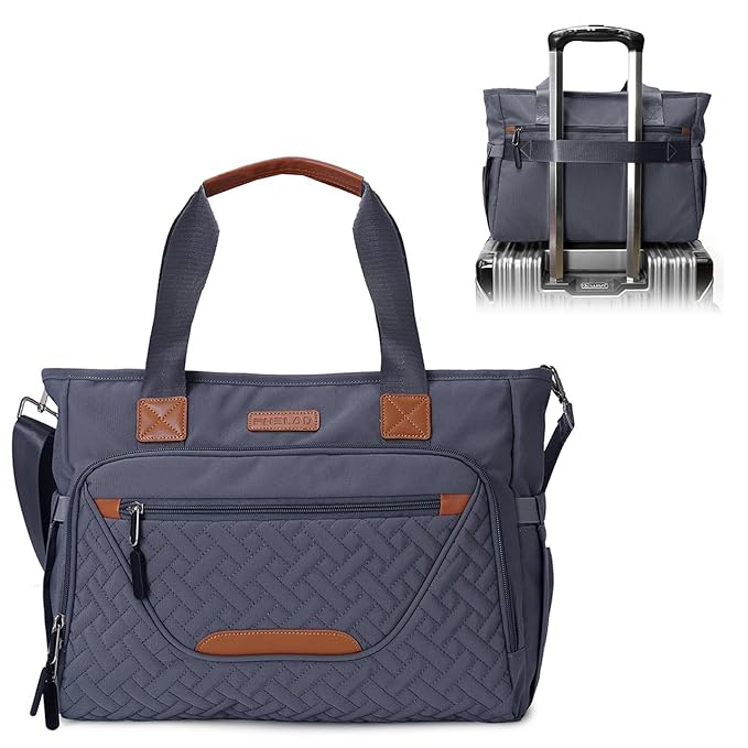 Diaper Bag Tote, with 16 Inch Laptop Compartment and 3 cooler Pocket Ideal for Boy (Dark Gray)