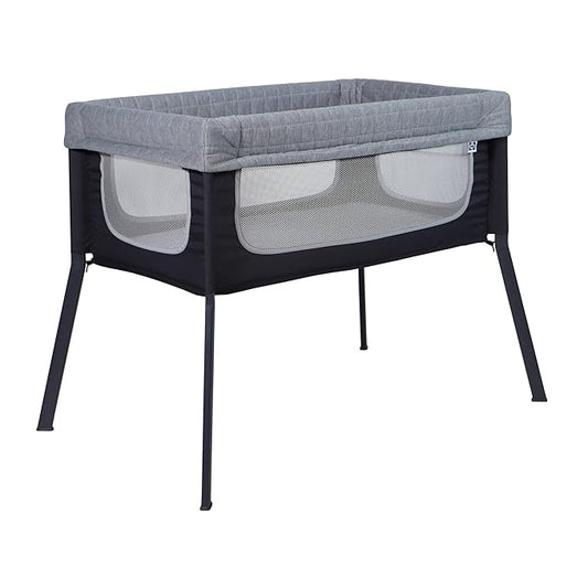 SEALY BABY Cozy Soft Breathable Bassinet & Bedside Sleeper Bed, Lightweight Airy Mesh Newborn Crib, Safe & Comfortable for Room Sharing, Storage Pocket, Tool-Free Assembly