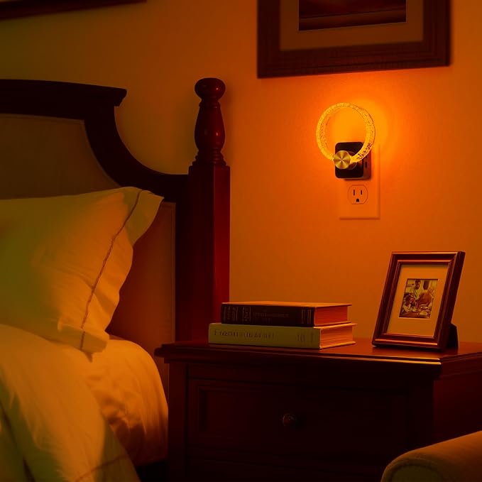 DORESshop Night Lights Plug Into Wall, [2 Pack] LED Night Light Color Changing RGB with Dusk-to-Dawn Sensor, Adjustable Brightness Dimmable Nightlights for Hallway, Bedroom,Kids Room