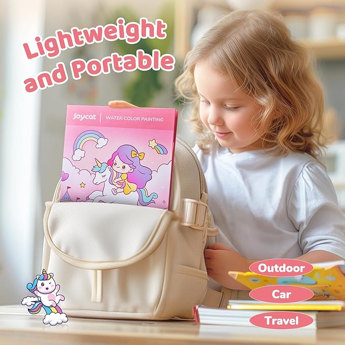 JoyCat Paint with Water Coloring Books for Toddlers, Watercolor Painting Sets for Kids Ages 3-5 4-8, Arts and Crafts Drawing Activities Toy Birthday Gift for Boys Girls (Magical Pony)