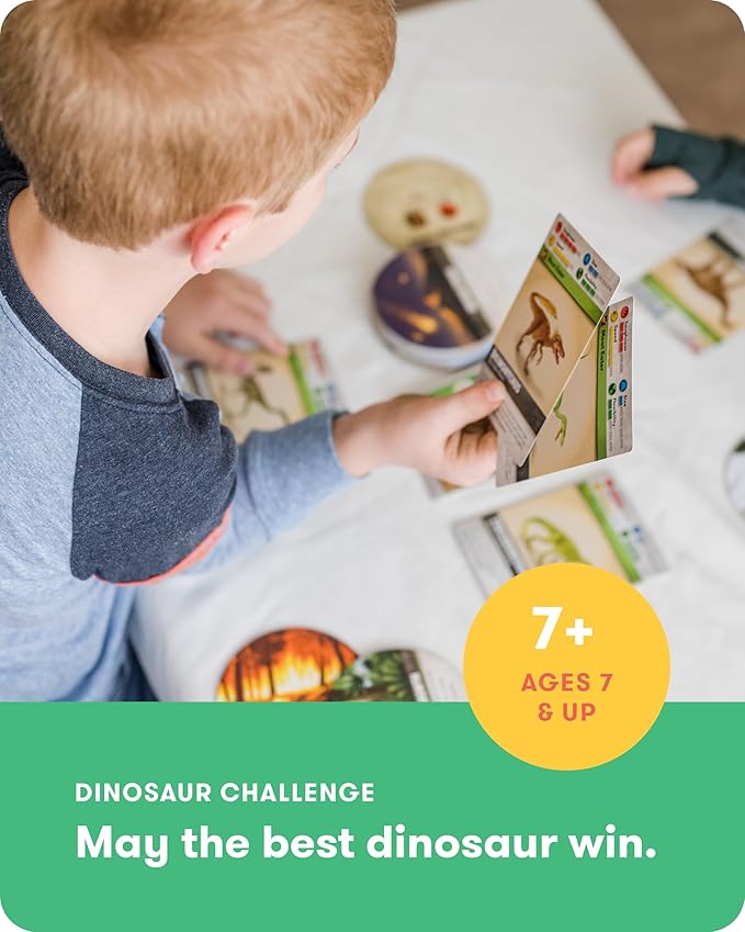 SimplyFun Dinosaur Challenge - Learn About Dinosaurs and Situational Analysis - Engaging and Educational Kids Card Game - 2 to 4 Players - Ages 7 & Up