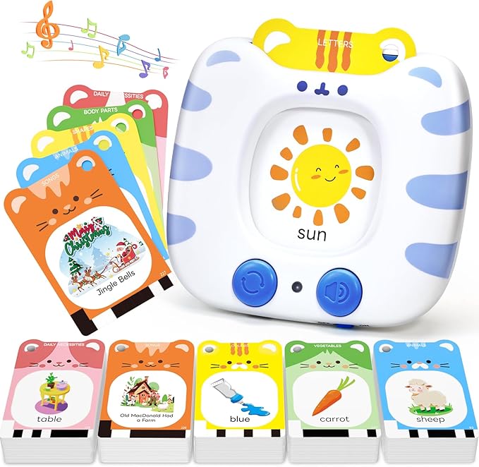 JoyCat Talking Flash Cards for Toddlers 3-5, 314 Words with Durable Thick Cards & Clear Audio, Easy to Slide in and Out, Speech Therapy Toys, Birthday Gifts for Boys Girls