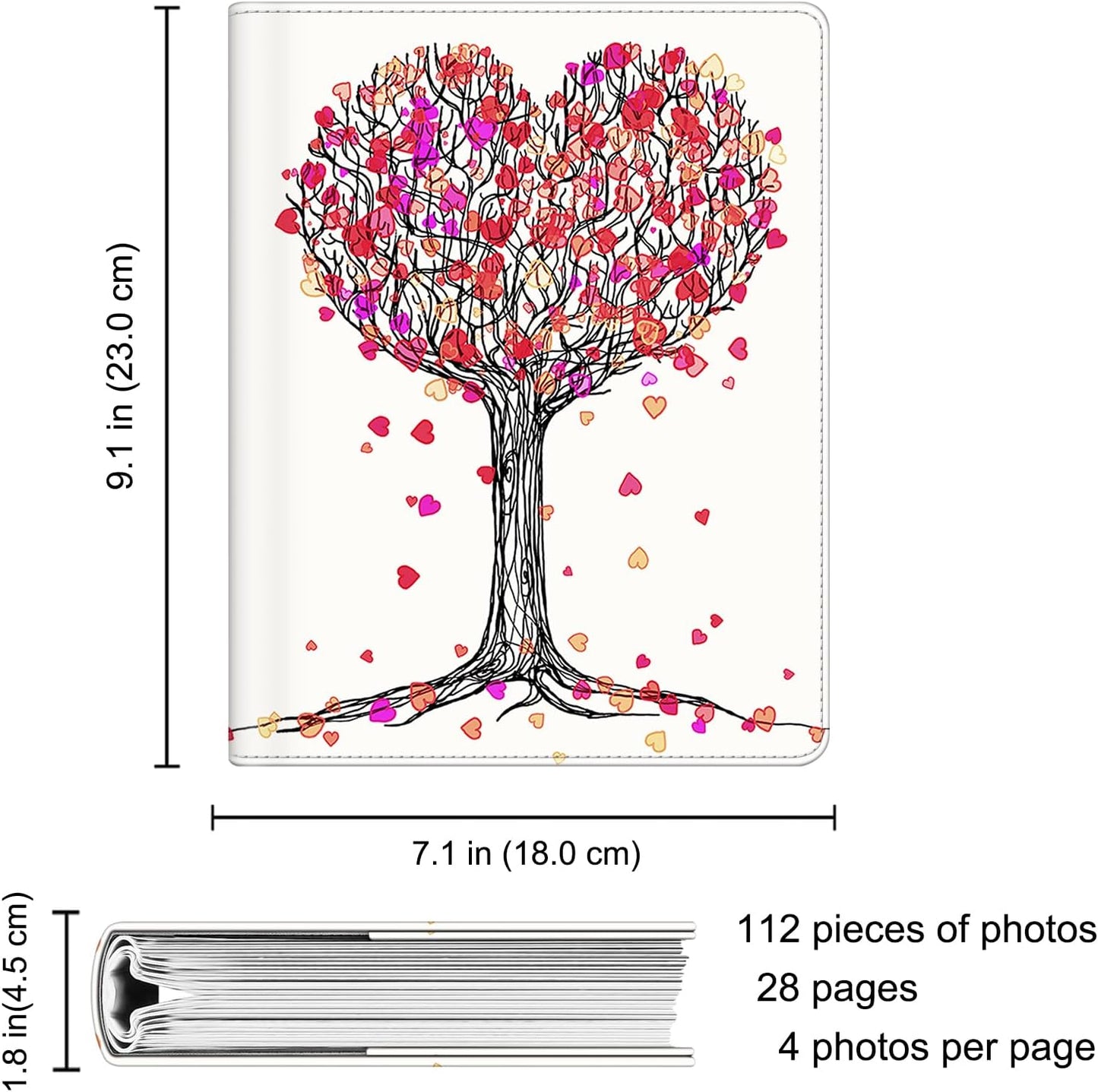 Fintie Photo Album for 4x6 Photos - 112 Pockets Vegan Leather Cover Memory Albums Book for Birthday Family Anniversary Vacation Pictures, Autumn Love