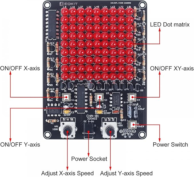 Soldering Learning Kit, ICSTATION LED Soldering Practice Kit With Knob Control LED Light Kit Soldering Project for Back to School Students STEM Teaching and Learning Education