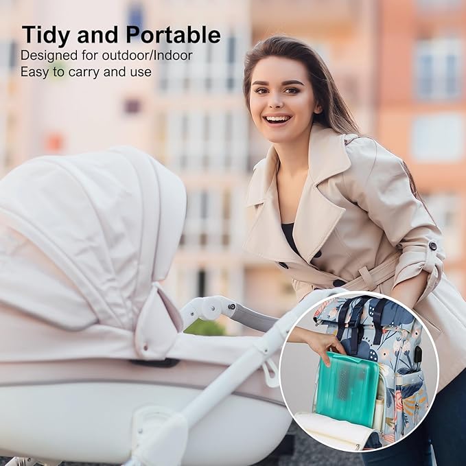 6 in 1 Bottle Brush Set,Bottle Cleaner Brush Kit with Bottle Brush,Drying Rack,Nipple Brush,Straw Brush,Soap Dispenser&Storage Box,Portable Baby Essentials for Home&Travel