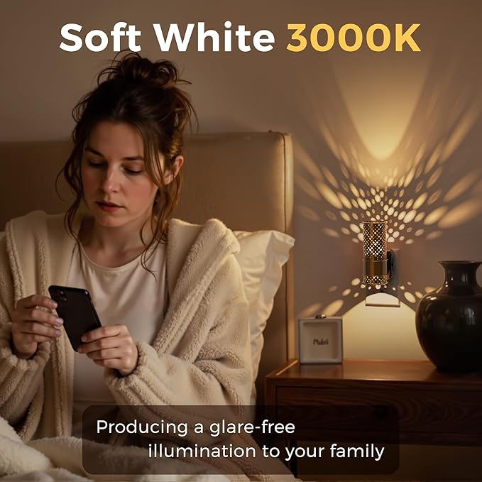 L LOHAS LED Night Light, Dimmable Night Lights Plug into Wall, Vintage Nightlight with Light Sensor, Soft White, 0-100LM Plug in Aesthetic Night Light for Adults Bathroom Hallway Gift, 1 Pack