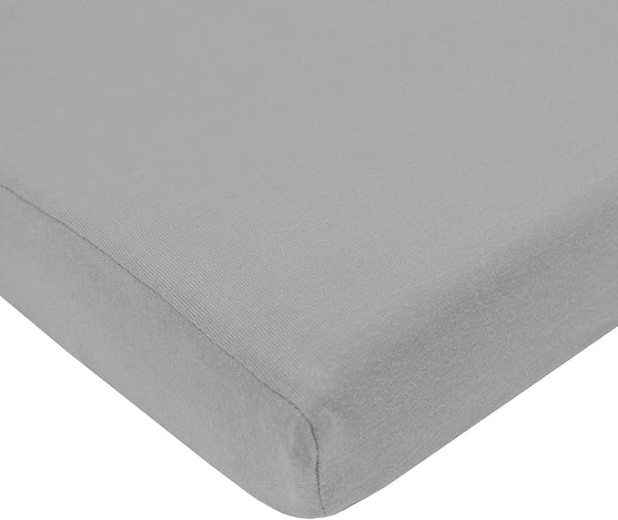 American Baby Company 100% Natural Cotton Fitted Cradle/Bassinet Sheet 36" x 18" - Soft, Breathable & Hypoallergenic Bed Sheet, Gray, Neutral for Boys & Girls