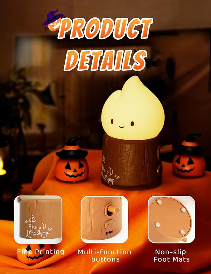 Cute Candles Light, Electronic LED Flameless Candle, Cute Emotional Support Flame Night Lamp, Mood Candlelight for Christmas Birthday Party Decor