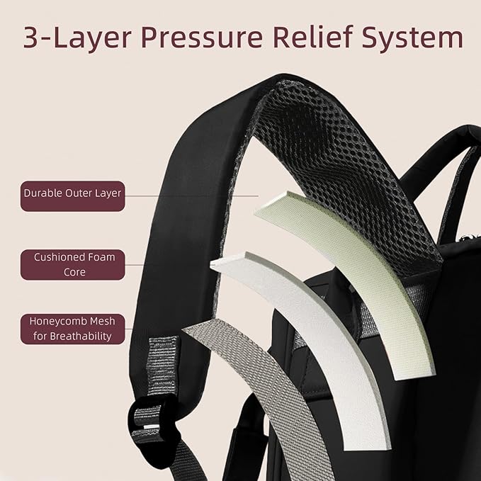 Insulated Bottle Cooler Bag, Holds 6×9oz, 18L Large 2-n-1 Backpack Lunch Bag for Nursing, Work, Daycare (Black)