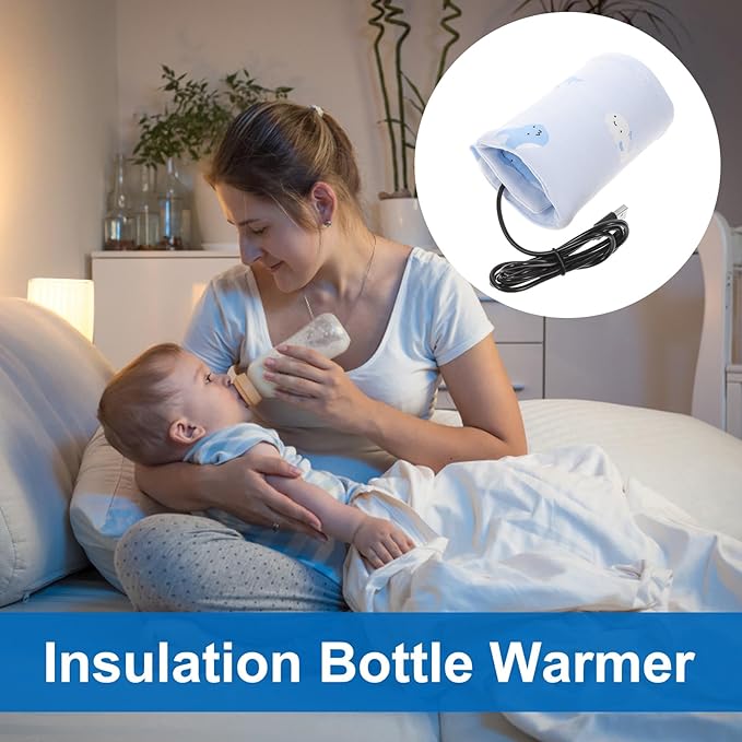 ibasenice General Portable Breastmilk - Portable Feeding Bottle Cover Baby Milk Heater USB Winter Milk Bottle Warmer Car Travel Bottle Warmer (Blue)