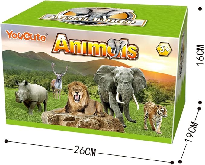 15 Animal Toys for Boys Realistic Safari Animals Farm Zoo Educational Toy Gift with Play Mat for 2 3 4 5 6 7 Year Old Girls Toddlers Kids